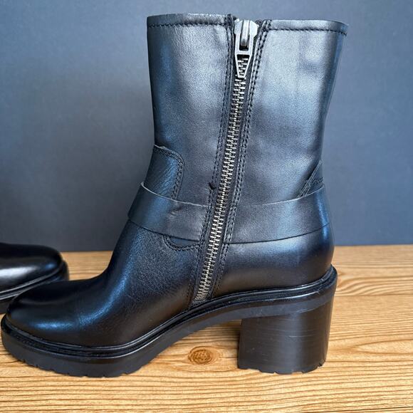 Dolce Vita Black Silver Lug Sole Horse Bit Leather Camros Harness Boot Women 7.5 - Picture 9 of 13